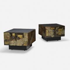 Paul Evans IMPORTANT PAIR OF PAUL EVANS PATCHWORK SIDE TABLES - 2493633