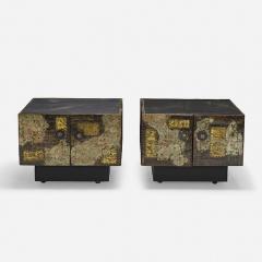 Paul Evans IMPORTANT PAIR OF PAUL EVANS PATCHWORK SIDE TABLES - 2493634