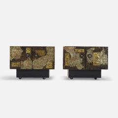 Paul Evans IMPORTANT PAIR OF PAUL EVANS PATCHWORK SIDE TABLES - 2493635
