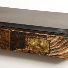 Paul Evans Mid Century Brutalist Patchwork Granite Top Wall Mounted Console by Paul Evans - 3352923