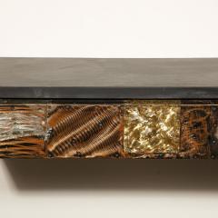 Paul Evans Mid Century Brutalist Patchwork Granite Top Wall Mounted Console by Paul Evans - 3352973