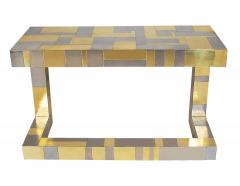 Paul Evans Mid Century Modern Brass and Chrome Cityscape Desk by Paul Evans for Directional - 1749267