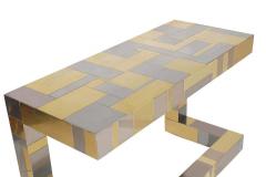 Paul Evans Mid Century Modern Brass and Chrome Cityscape Desk by Paul Evans for Directional - 1749268