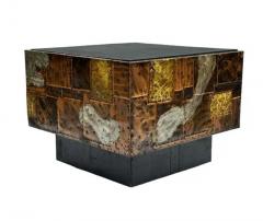 Paul Evans Mid Century Modern Paul Evans Square Cube Patchwork Cocktail Table or End Table - 3511331