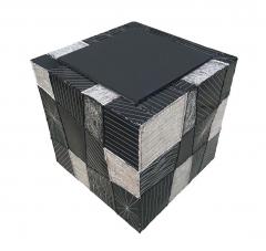 Paul Evans Mid Century Modern Paul Evans Studio Argente Cube Side Table in Black White - 2233930