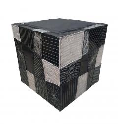Paul Evans Mid Century Modern Paul Evans Studio Argente Cube Side Table in Black White - 2233931