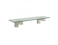 Paul Evans Mid Century Paul Evans Cityscape Floating Shelf or Console Table Glass Chrome - 2537306