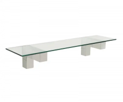 Paul Evans Mid Century Paul Evans Cityscape Floating Shelf or Console Table Glass Chrome - 2537311