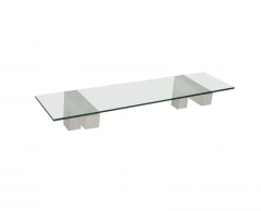 Paul Evans Mid Century Paul Evans Cityscape Floating Shelf or Console Table Glass Chrome - 2537318