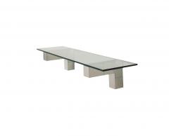 Paul Evans Mid Century Paul Evans Cityscape Floating Shelf or Console Table Glass Chrome - 4292948
