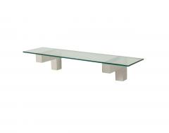 Paul Evans Mid Century Paul Evans Cityscape Floating Shelf or Console Table Glass Chrome - 4292949