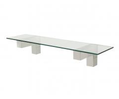 Paul Evans Mid Century Paul Evans Cityscape Floating Shelf or Console Table Glass Chrome - 4292950