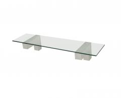 Paul Evans Mid Century Paul Evans Cityscape Floating Shelf or Console Table Glass Chrome - 4292951