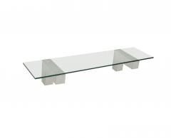 Paul Evans Mid Century Paul Evans Cityscape Floating Shelf or Console Table Glass Chrome - 4292952