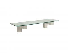 Paul Evans Mid Century Paul Evans Cityscape Floating Shelf or Console Table Glass Chrome - 4292954