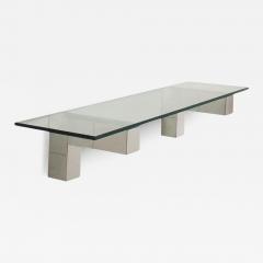 Paul Evans Mid Century Paul Evans Cityscape Floating Shelf or Console Table Glass Chrome - 4297031