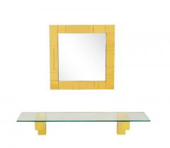 Paul Evans Mid Century Paul Evans Cityscape Wall Mirror Console Table Shelf in Brass - 2011792