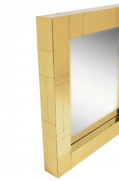 Paul Evans Mid Century Paul Evans Cityscape Wall Mirror Console Table Shelf in Brass - 2518308