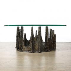 Paul Evans Mid Century Round Stalagmite Form Cocktail Table in Bronze Signed Paul Evans - 4075754