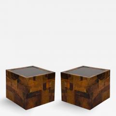 Paul Evans Midcentury Pair of Paul Evans Style Patchwork Cube End Tables - 409539