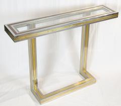 Paul Evans Mixed Metal Glass top Console - 2684341
