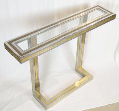 Paul Evans Mixed Metal Glass top Console - 2684342