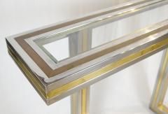 Paul Evans Mixed Metal Glass top Console - 2684343