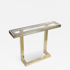 Paul Evans Mixed Metal Glass top Console - 2692707