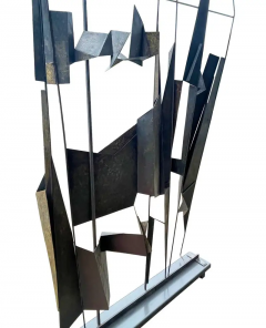 Paul Evans Monumental Abstract Brutalist Steel Floor Sculpture or Room Divider Screen - 2527821