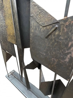Paul Evans Monumental Abstract Brutalist Steel Floor Sculpture or Room Divider Screen - 2527827