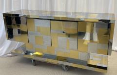 Paul Evans Original Paul Evans Cabinet Sideboard Cityscape Brass and Chrome Signed - 2987700