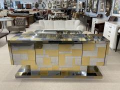 Paul Evans Original Paul Evans Cabinet Sideboard Cityscape Brass and Chrome Signed - 2987702