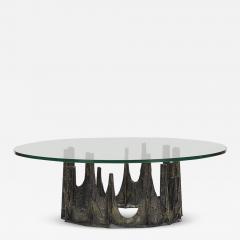 Paul Evans PAUL EVANS BRONZE AND GLASS STALAGMITE COFFEE TABLE - 2724841