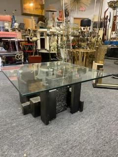 Paul Evans PAUL EVANS SCULPTED RESIN BRUTALIST BRONZE FINISH COFFEE TABLE - 2353138