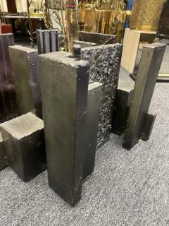 Paul Evans PAUL EVANS SCULPTED RESIN BRUTALIST BRONZE FINISH COFFEE TABLE - 2353141