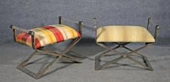 Paul Evans Pair Mid Century Modern Paul Evans Style X Benches Lucite Armrests - 2560583