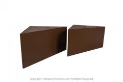 Paul Evans Pair Paul Evans Style Triangle Side Pedestal Coffee Tables - 2954672