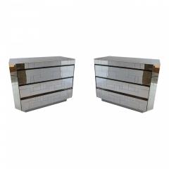 Paul Evans Pair of Paul Evans Modern Polished Chrome Cityscape 3 Drawer Chests - 4272858