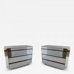 Paul Evans Pair of Paul Evans Modern Polished Chrome Cityscape 3 Drawer Chests - 4298229