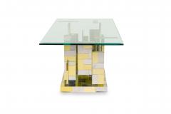 Paul Evans Paul Evans American Chrome and Brass Plated Cityscape Dining Table Base - 4273539