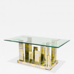 Paul Evans Paul Evans American Chrome and Brass Plated Cityscape Dining Table Base - 4288151