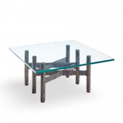 Paul Evans Paul Evans Brutalist Mid Century Patinated Steel and Bronze Coffee Table - 4562101