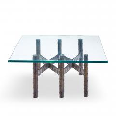 Paul Evans Paul Evans Brutalist Mid Century Patinated Steel and Bronze Coffee Table - 4562103