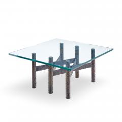 Paul Evans Paul Evans Brutalist Mid Century Patinated Steel and Bronze Coffee Table - 4562107