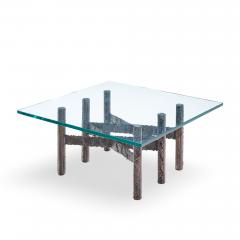 Paul Evans Paul Evans Brutalist Mid Century Patinated Steel and Bronze Coffee Table - 4562148