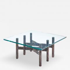 Paul Evans Paul Evans Brutalist Mid Century Patinated Steel and Bronze Coffee Table - 4562149