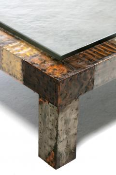 Paul Evans Paul Evans Brutalist Patchwork of Metals Slate Top Coffee Table c 1970s - 4349578