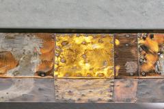 Paul Evans Paul Evans Brutalist Patchwork of Metals Slate Top Coffee Table c 1970s - 4349580