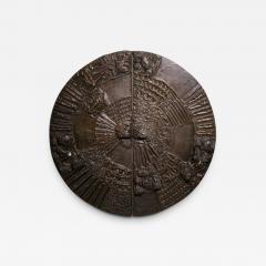 Paul Evans Paul Evans Brutalist Sculpted Bronze Wall Mounted Disc Bar - 3034018