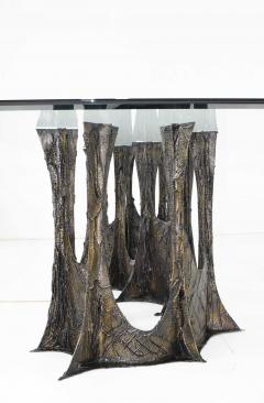 Paul Evans Paul Evans Brutalist Stalagmite Bronze and Resin Base Dining Table 1972 Signed - 1255628